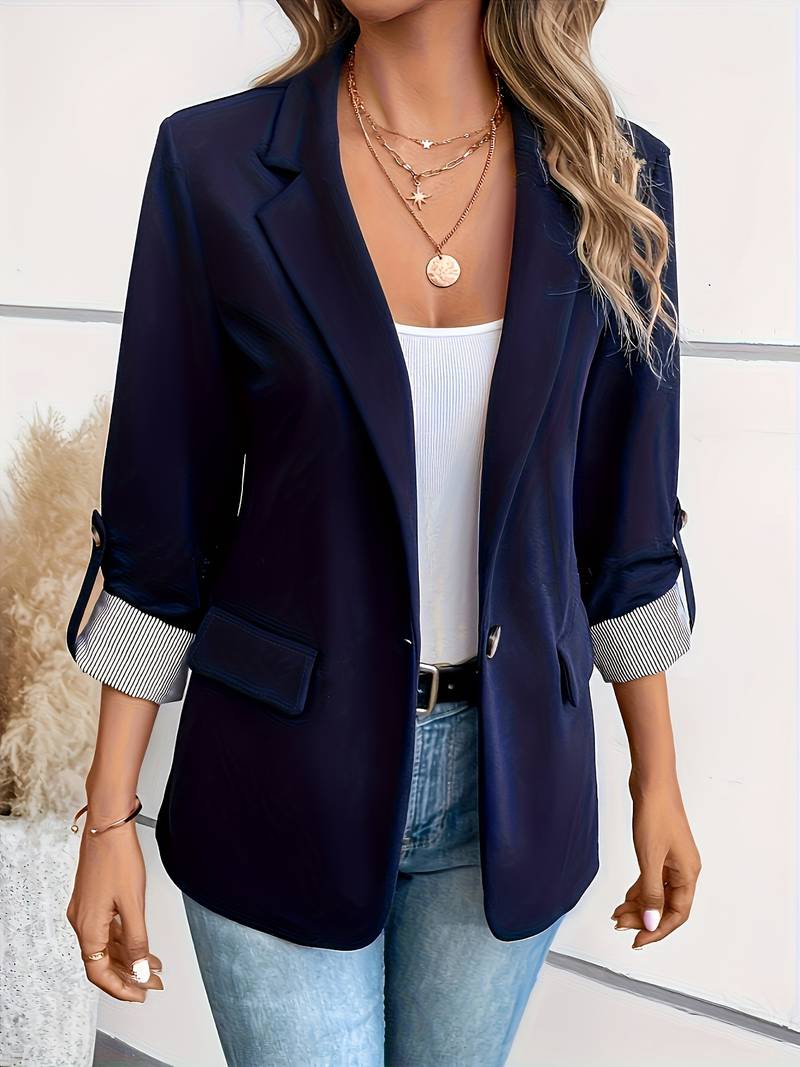 Galiah - Elegant Double Breasted Blazer With Lapel Collar
