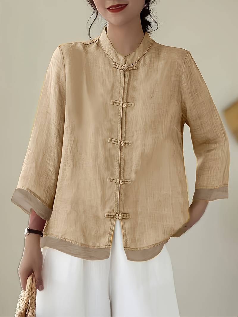 Sigal - Vintage Loose Fitting Shirt With Patchwork Design