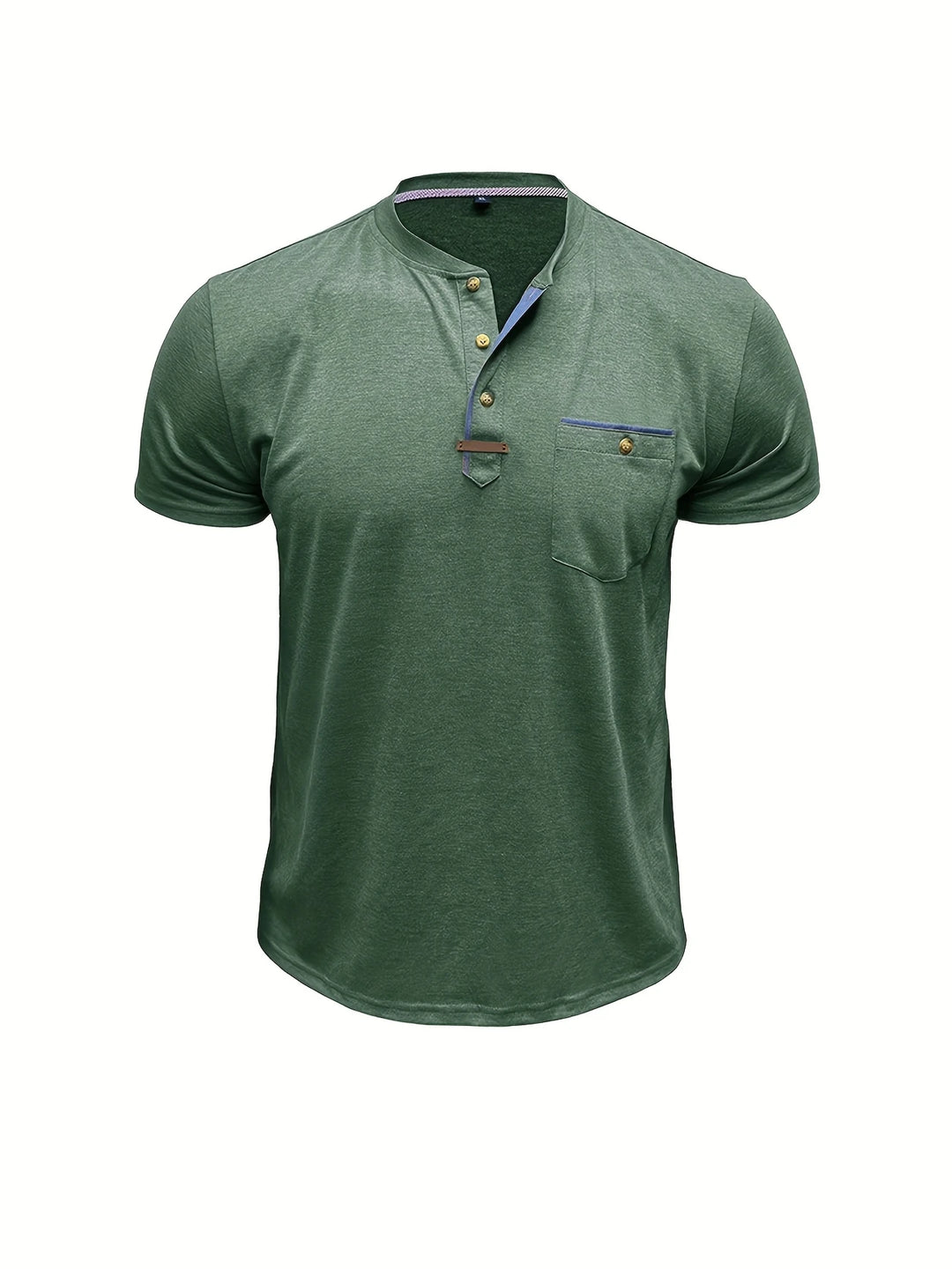 Saxon - Elegant Round Neck T Shirt With Pocket