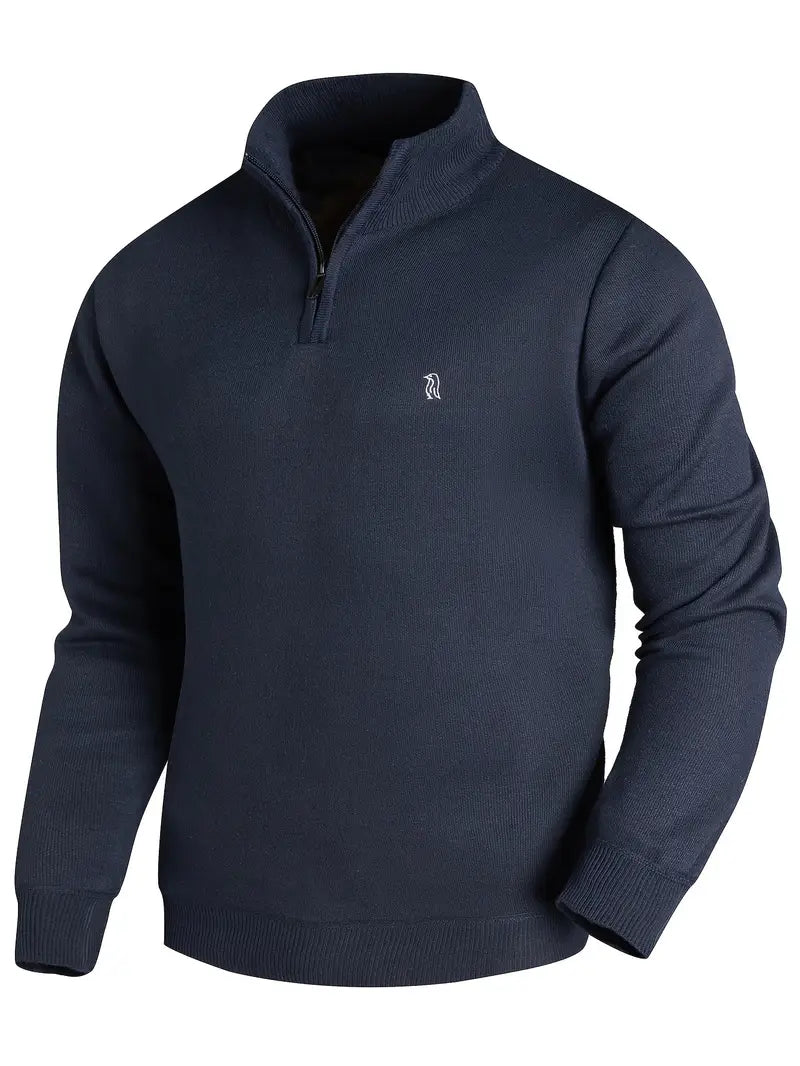 Aryan - Casual Knitted Zip Up Sweater