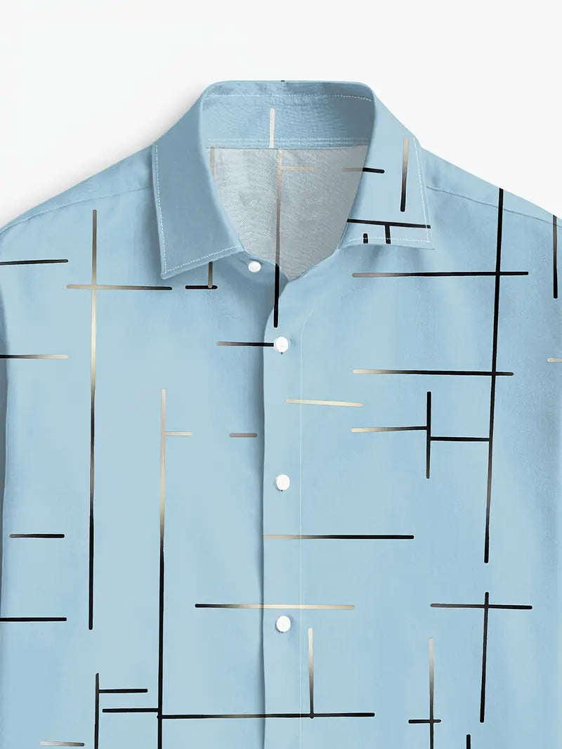 Nerio - Geometric Print Long Sleeve Shirt