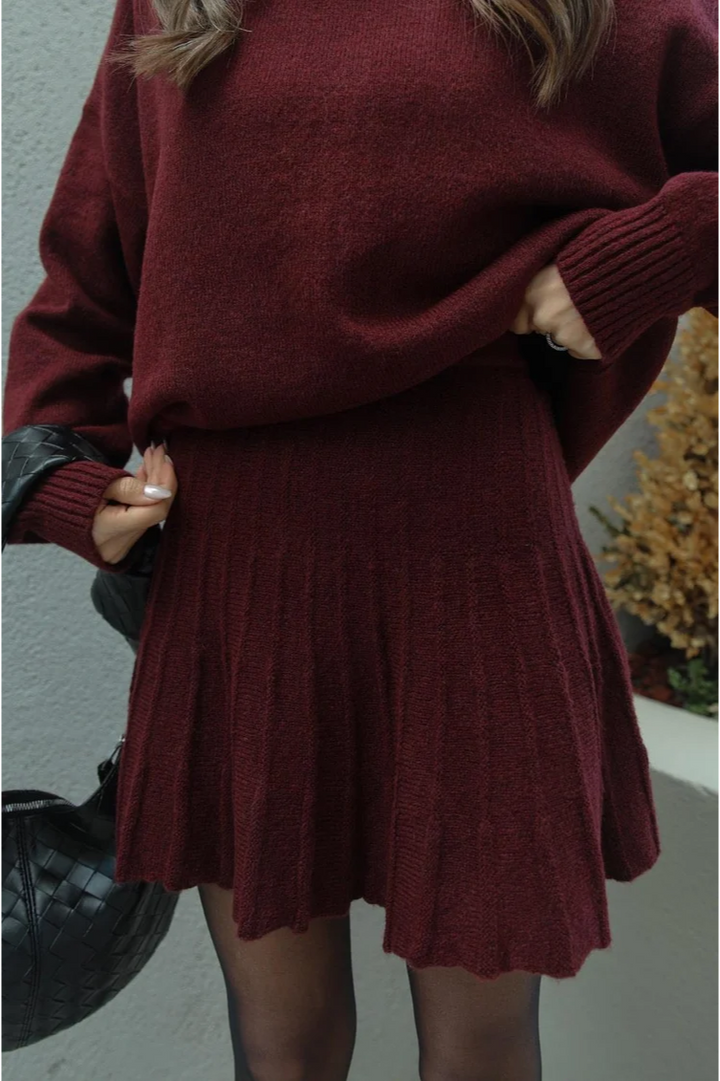 Raphaella - Knitted Sweater And Skirt Set