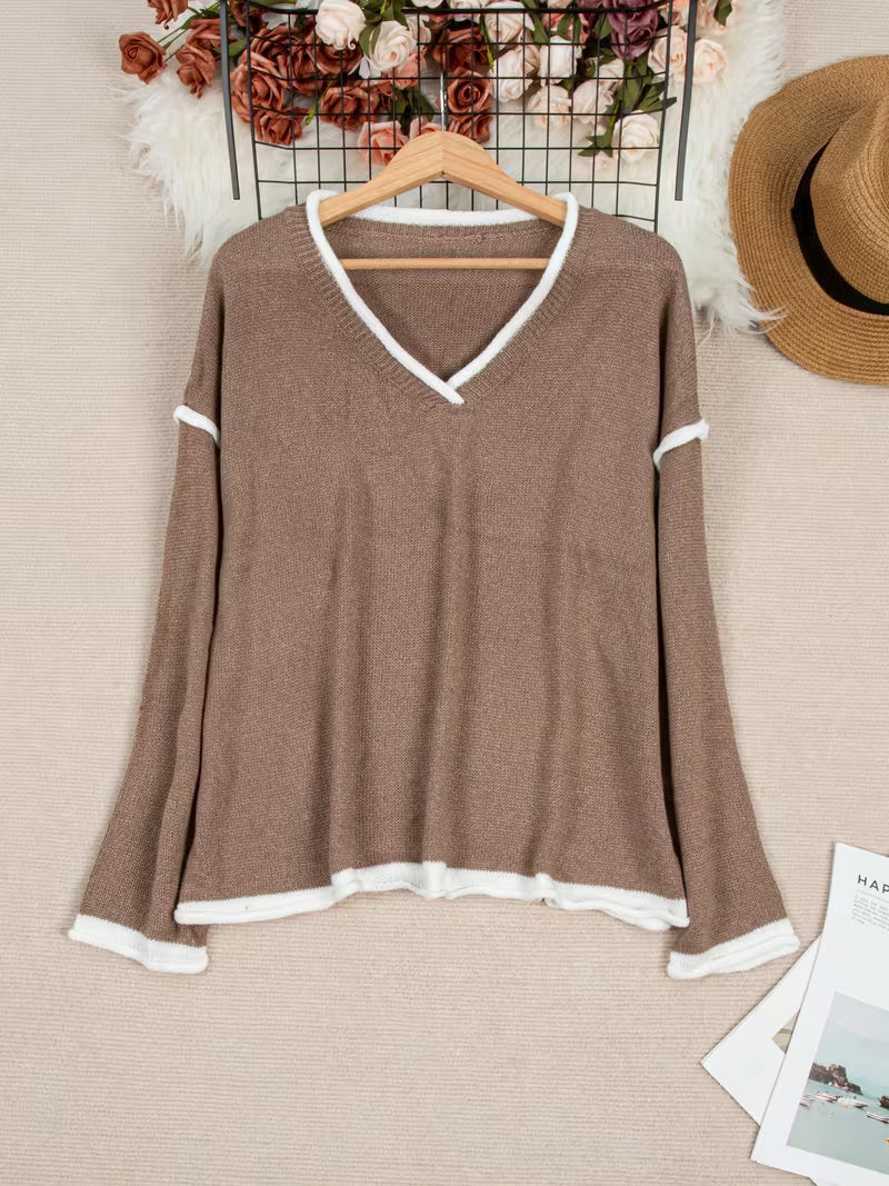Ginny - Casual Long Sleeve And V-Neck Sweater