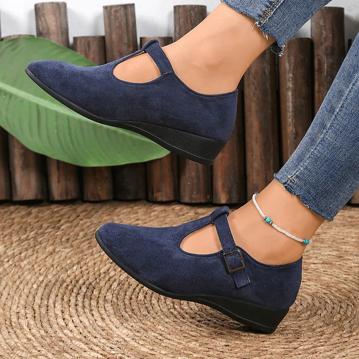 Nannie - Comfortable Orthopedic Moccasins With Buckle