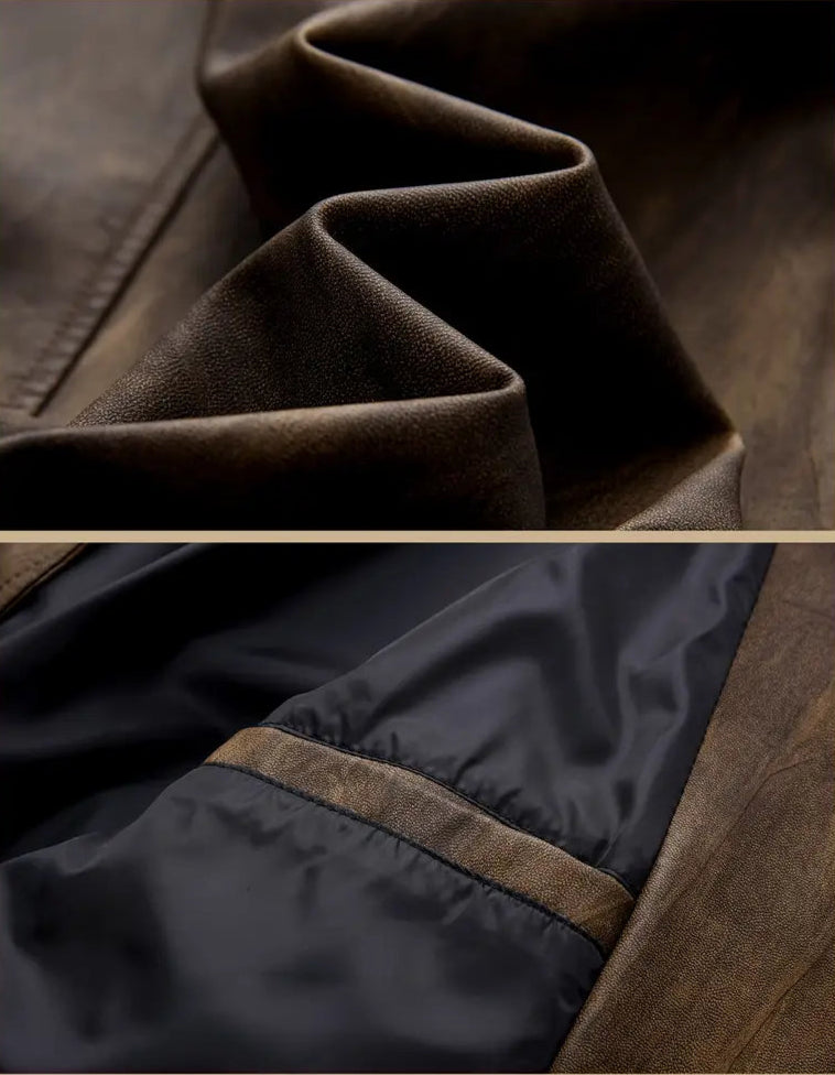 Julien - Leather Jacket With Locomotive Collar