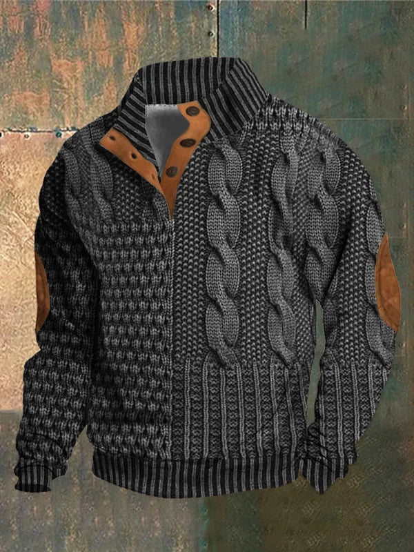 Gwydion - Cable Knit Patchwork Sweater