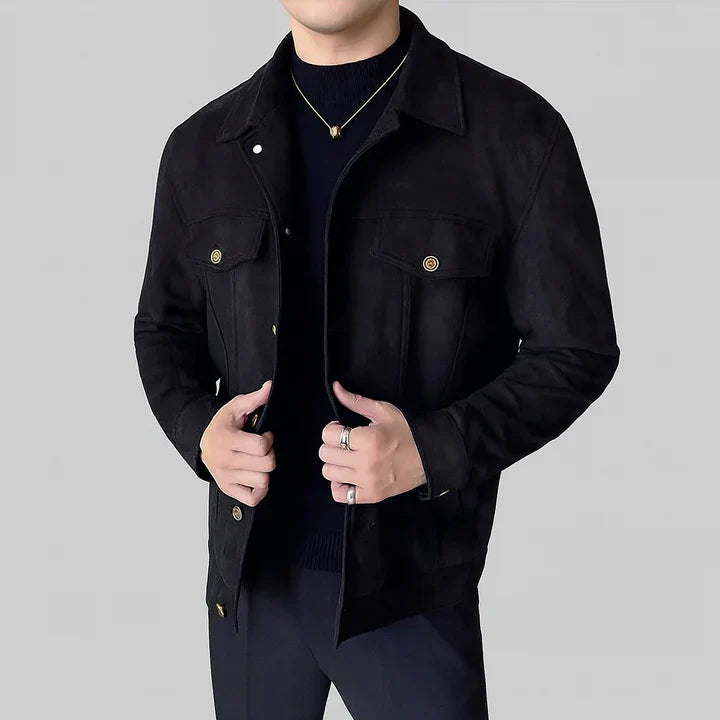 Davila - Elegant Long Sleeve Suede Jacket