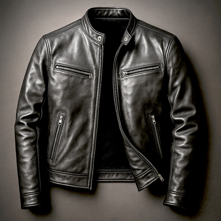 Jaromir - Vintage Leather Jacket With Zipper