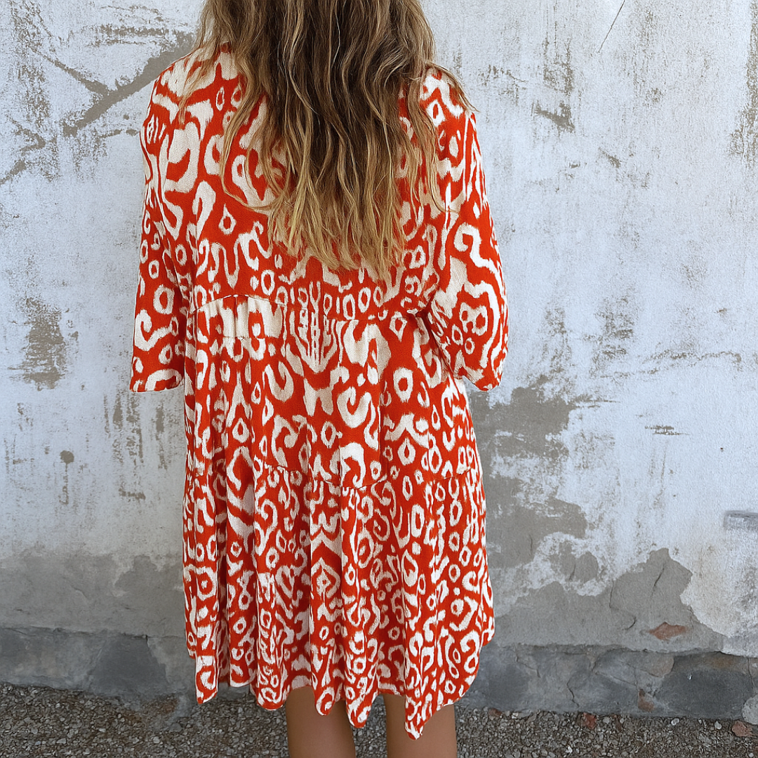 Shaffer - Elegant Dress With V-Neck