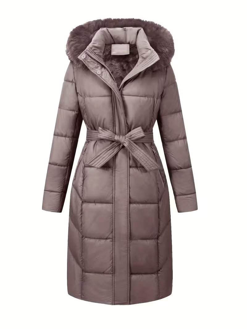 Orianette - Hooded Puffer Jacket With Belt
