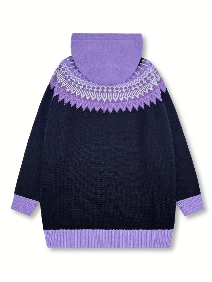 Peneeuva - Elegant Long Sleeve Winter Hooded Sweater
