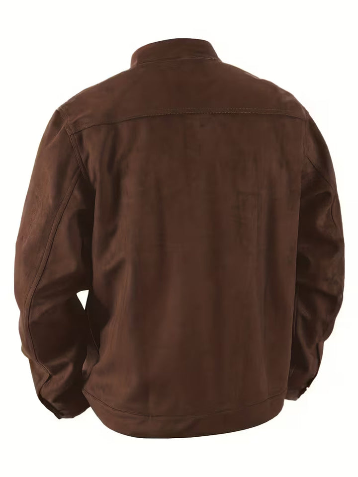 Lucrira - Suede Jacket With Dual Front Pockets