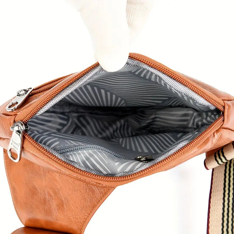 Carmela -Leather Crossbody Sling Bag with Adjustable Strap and Buckle