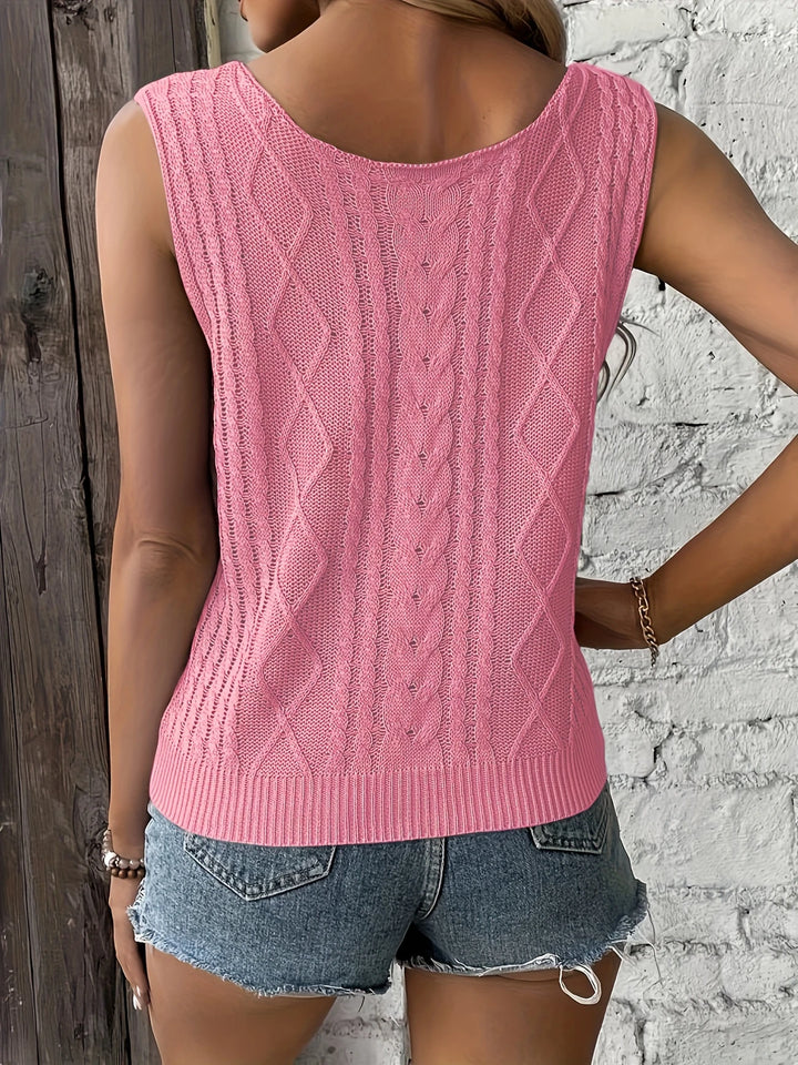 Juno - Casual Sleeveless Top With V Neck