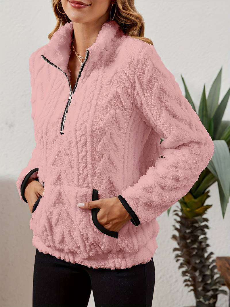 Naama - Half-Zip Stylish Sweater With Pocket