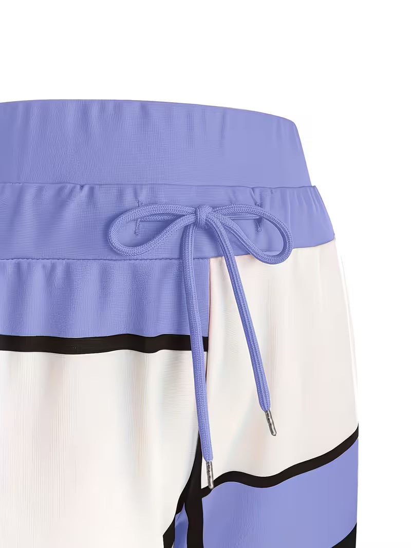 Loana - Casual Color Block Two-Piece Set