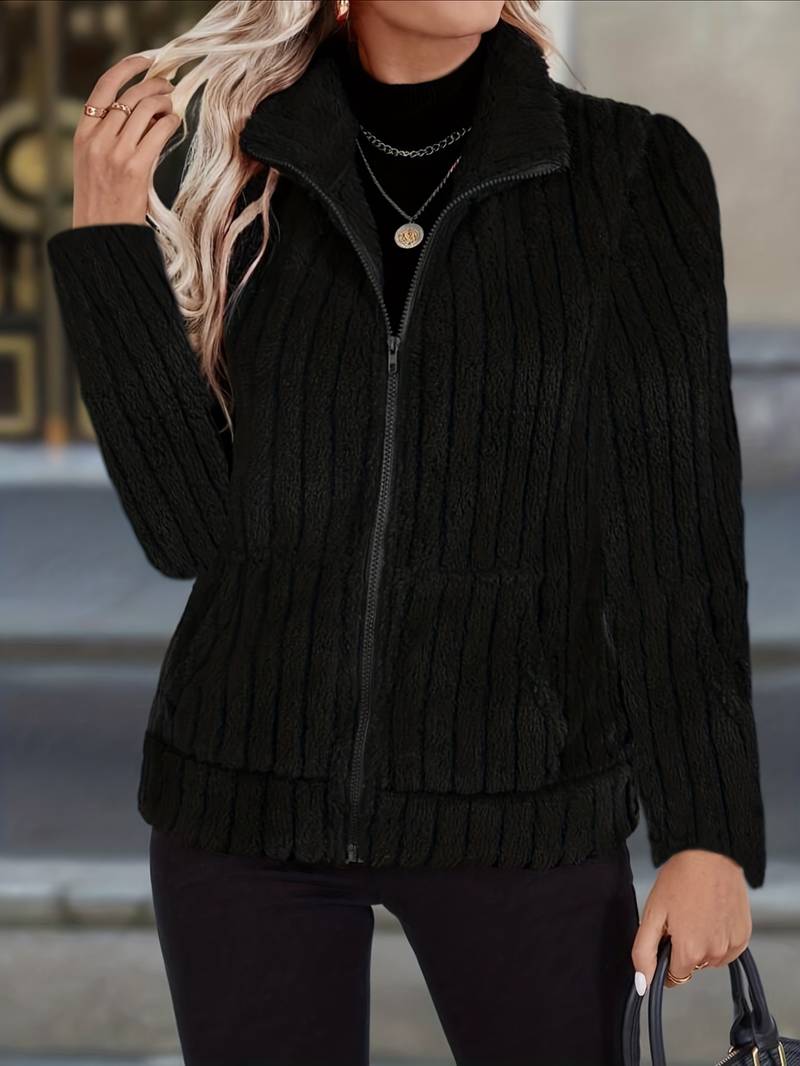 Zoharia - Stylish Long Sleeve Winter Jacket With Pocket