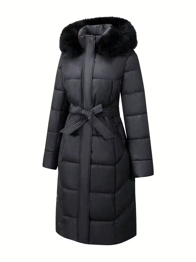 Orianette - Hooded Puffer Jacket With Belt