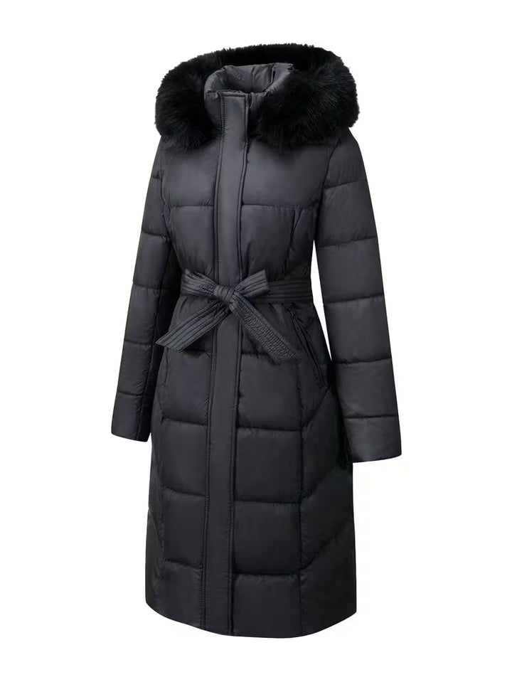 Orianette - Hooded Puffer Jacket With Belt
