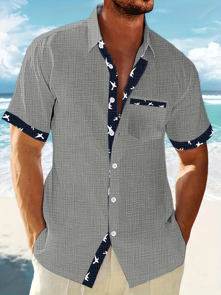 Trofim - Elegant Cute Bird Print Shirt
