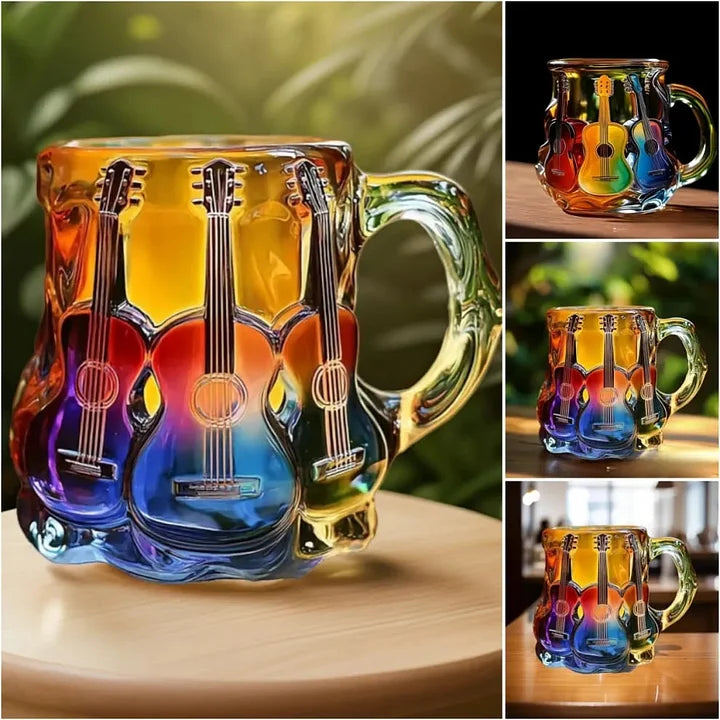 MelodyMug - Rainbow Stained Glass Guitar Mug