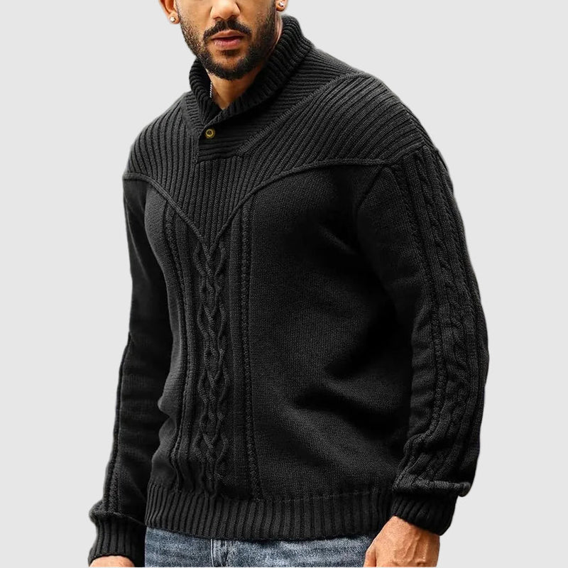 Gregorio - Knitted Swaeter With Shawl Collar