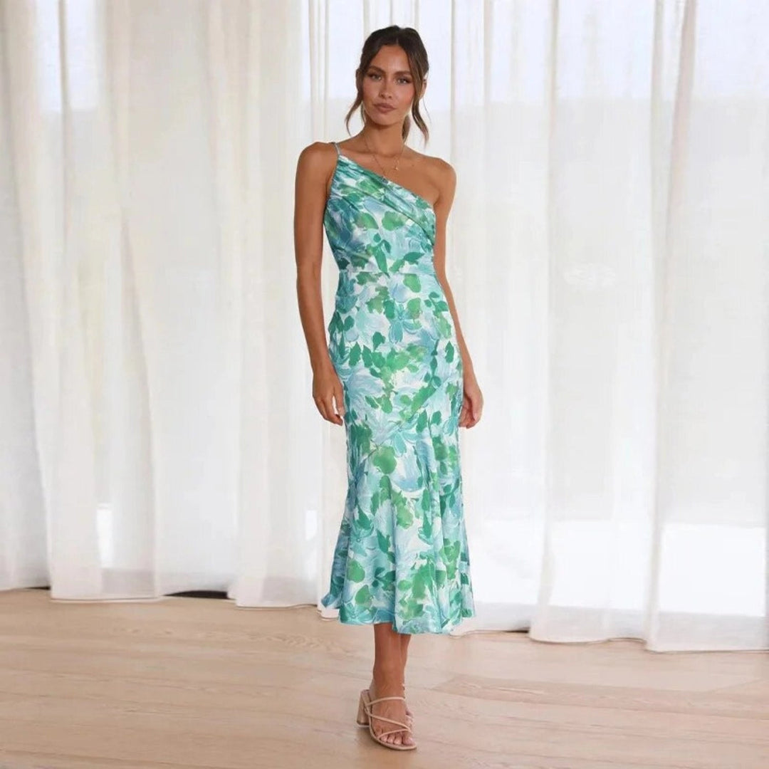 Cynthia - Floral Satin Dress