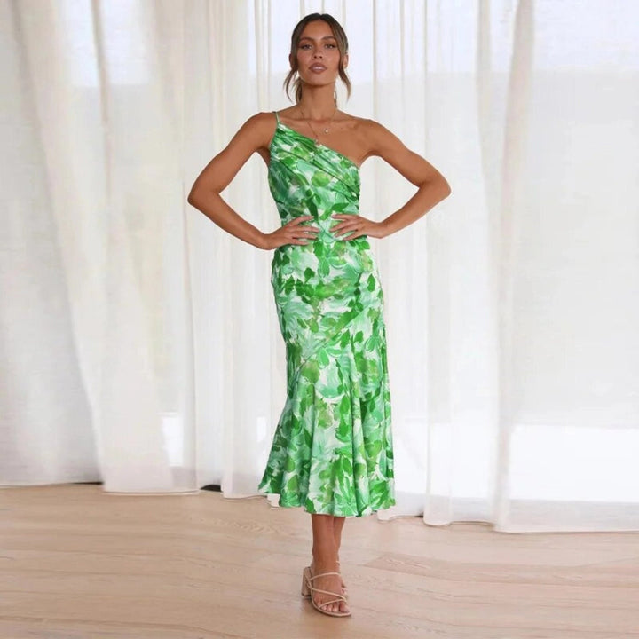 Cynthia - Floral Satin Dress