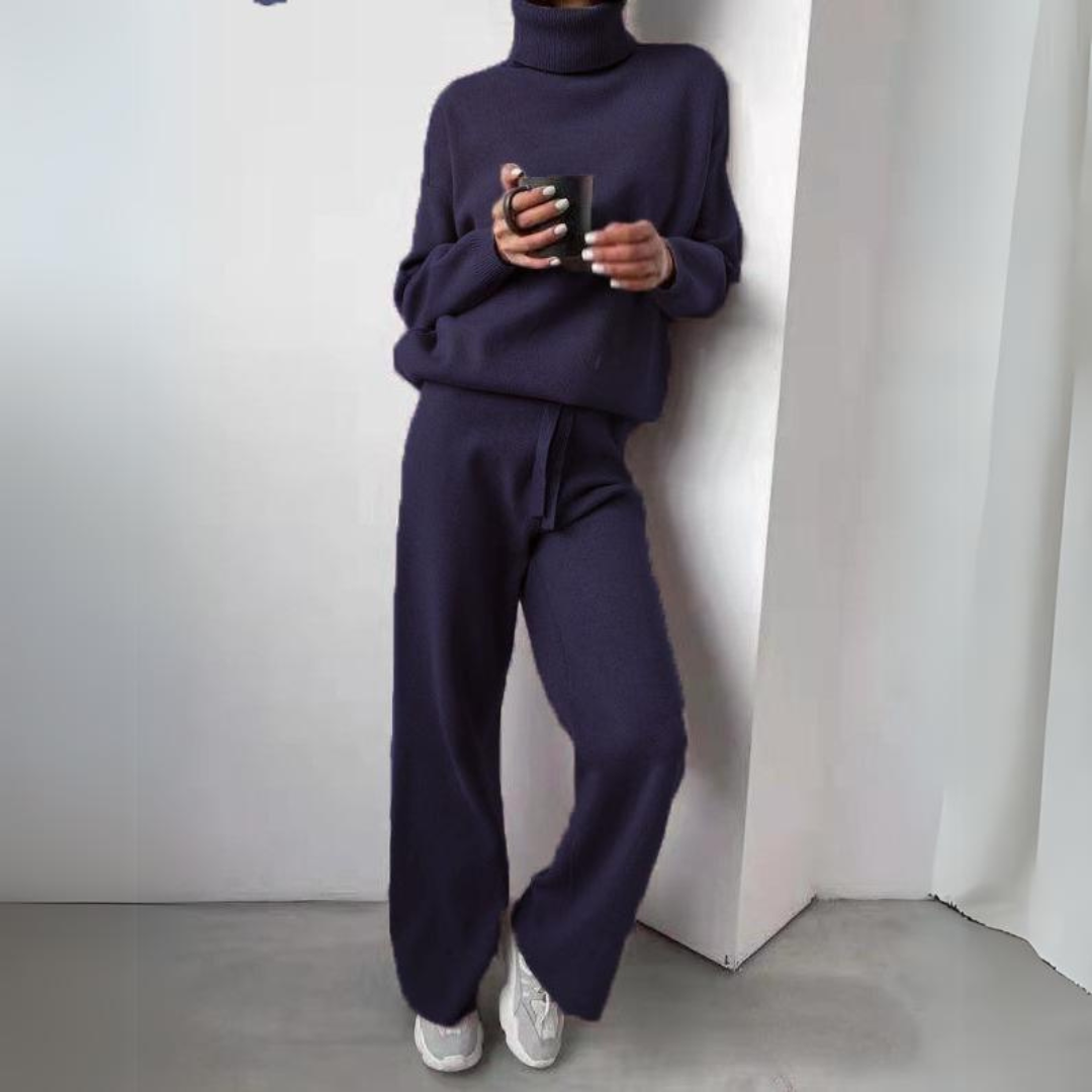 Brugman - Stylish Two Piece Set With Turtleneck