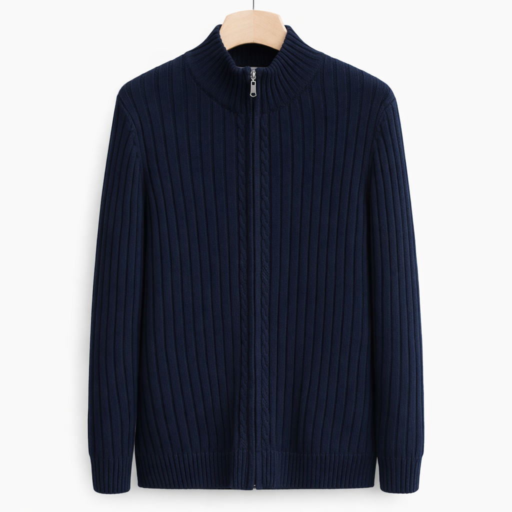 Bjarte - Ribbed Cardigan With Zipper