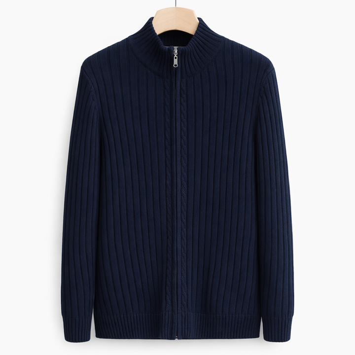 Bjarte - Ribbed Cardigan With Zipper