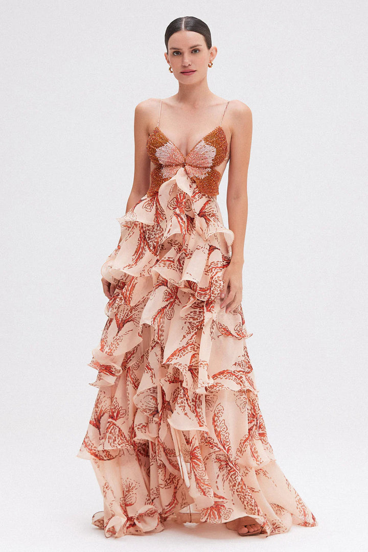 Ameliah - Stylish Sleeveless Ruffled Dress