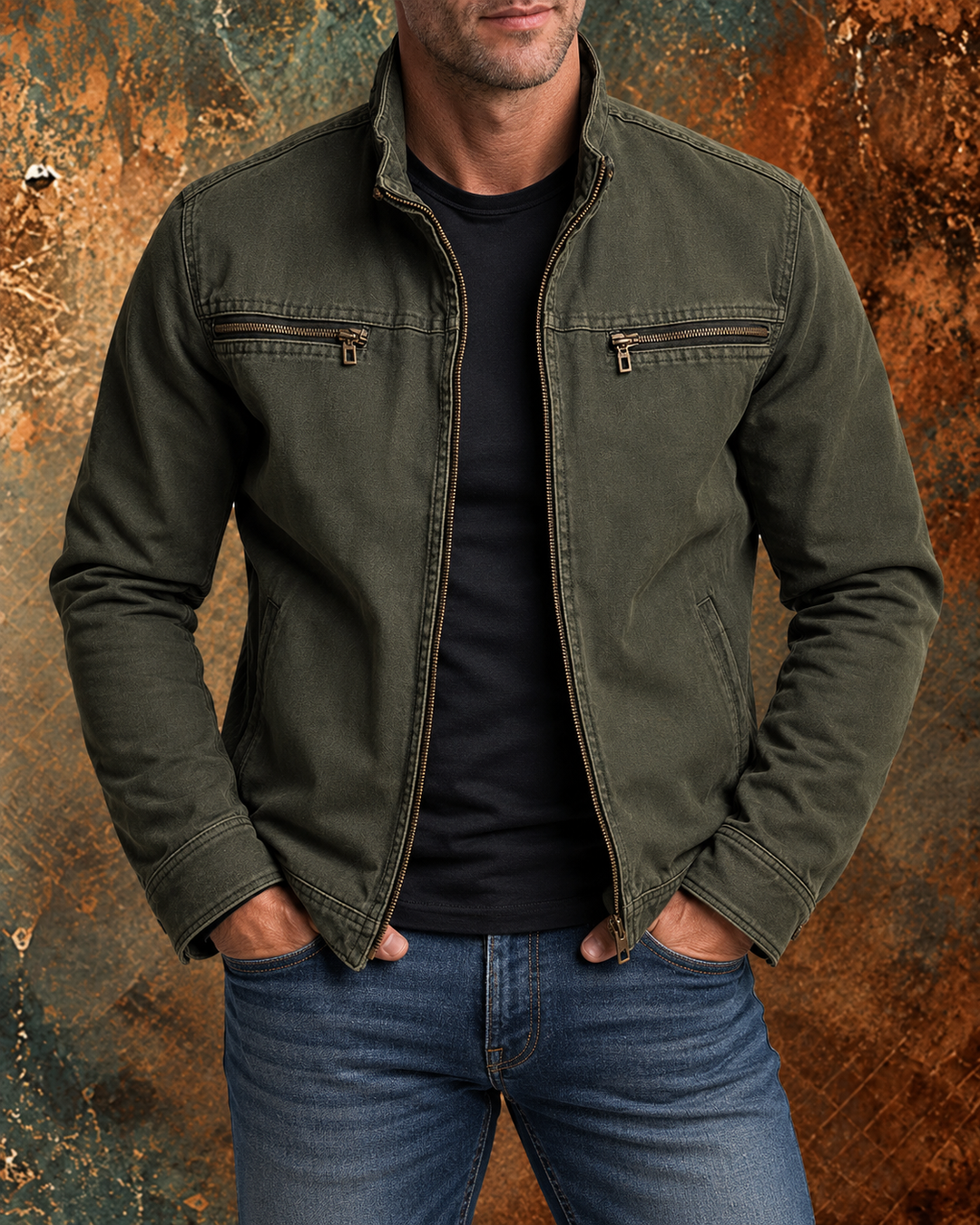 Costanza - Elegant Denim Zipper Jacket