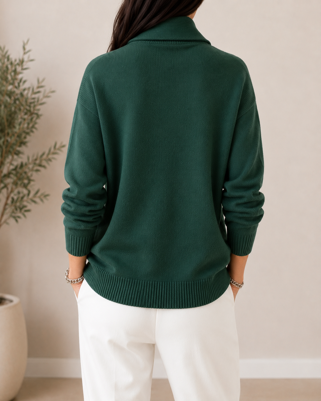 Oriaita - Long Sleeve V-Neck Sweater