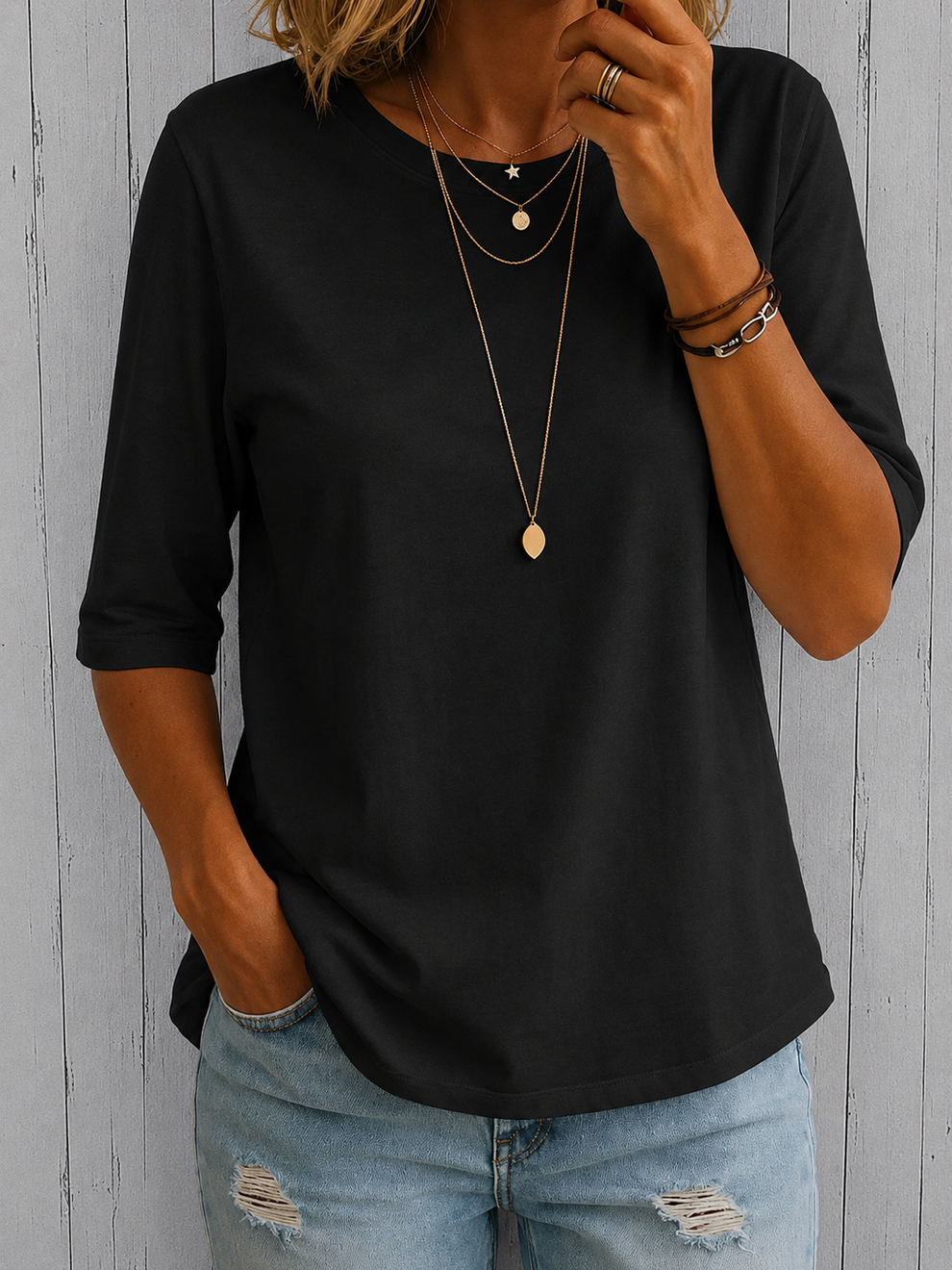 Beela - Comfortable T-shirt With O-Neck