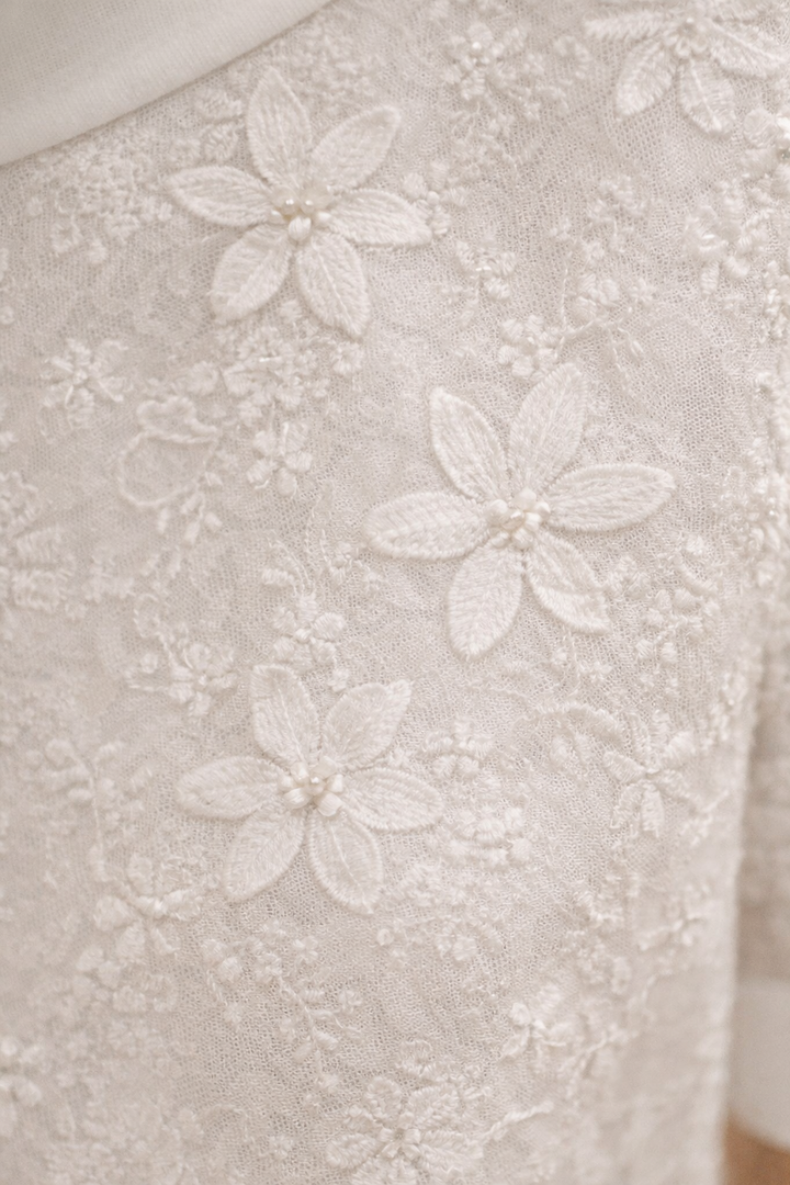 Minulya - Short Sleeve Flowers Blouse