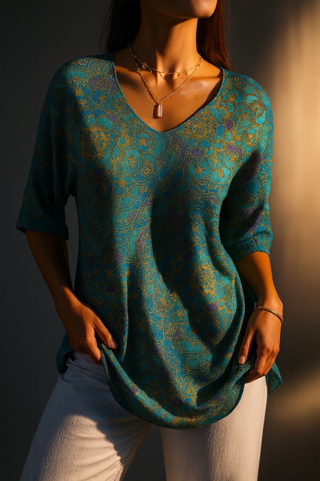 Rezilia - Flowing Blouse With Refined Print