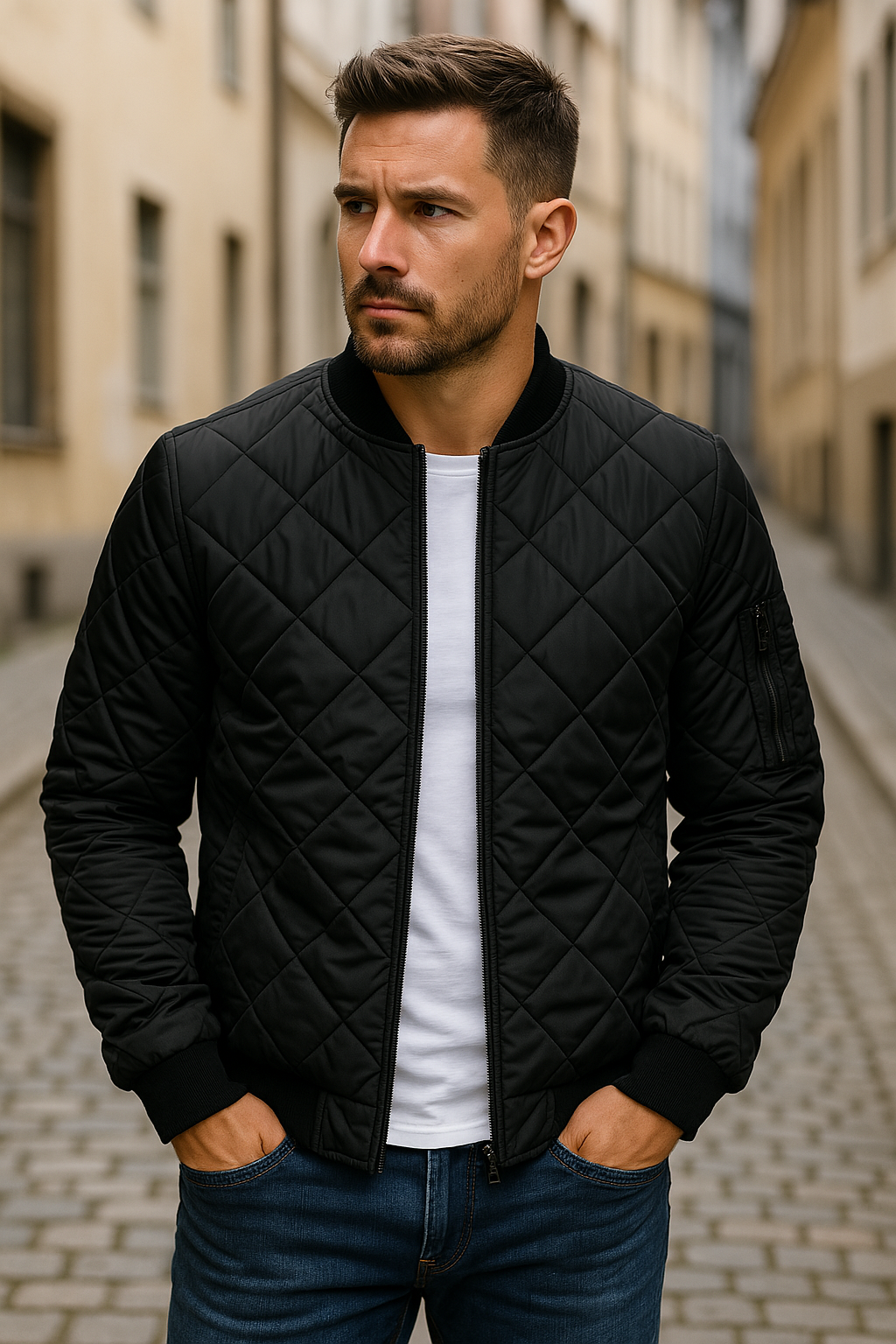 Willy - Cotton Jacket With Diamond Pattern