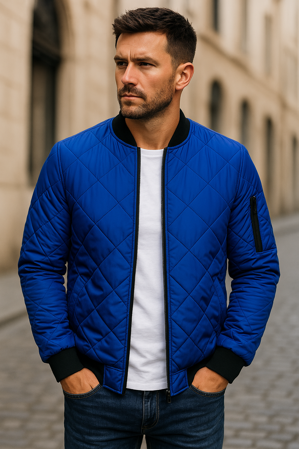 Willy - Cotton Jacket With Diamond Pattern