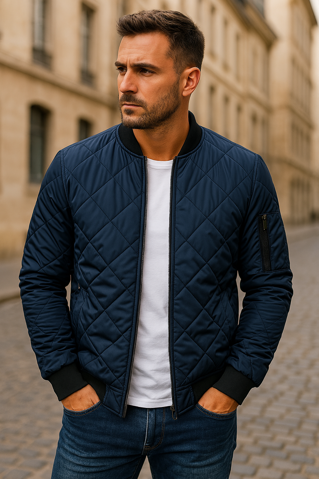 Willy - Cotton Jacket With Diamond Pattern