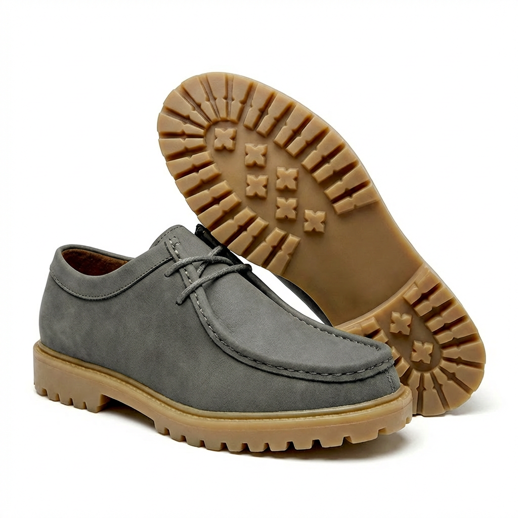 Jasson - Suede Moc-Toe Lace-Up Shoes