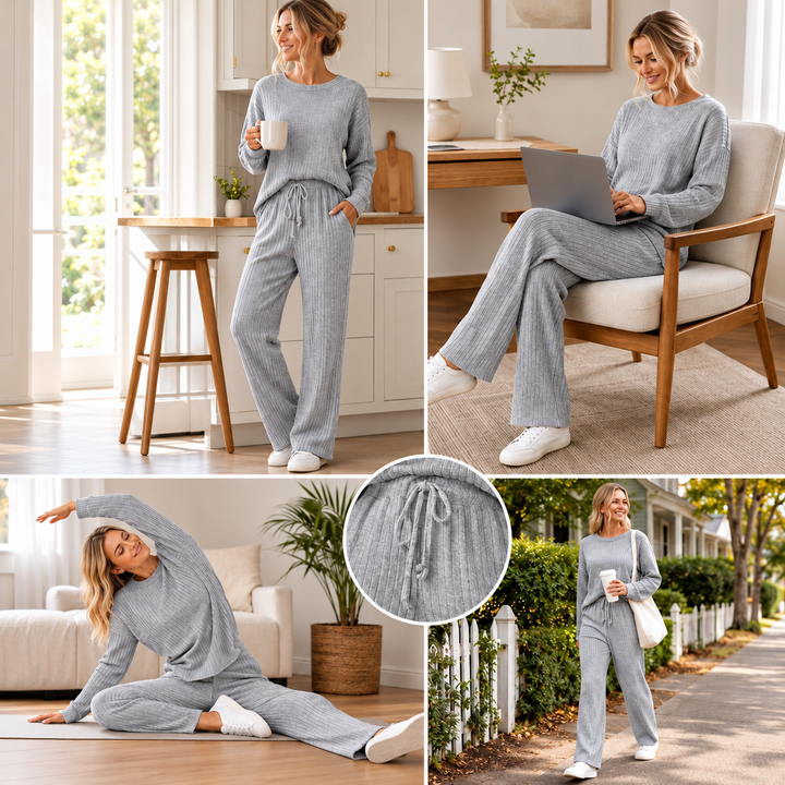 Miraosuya - Sporty Striped Two-Piece Set