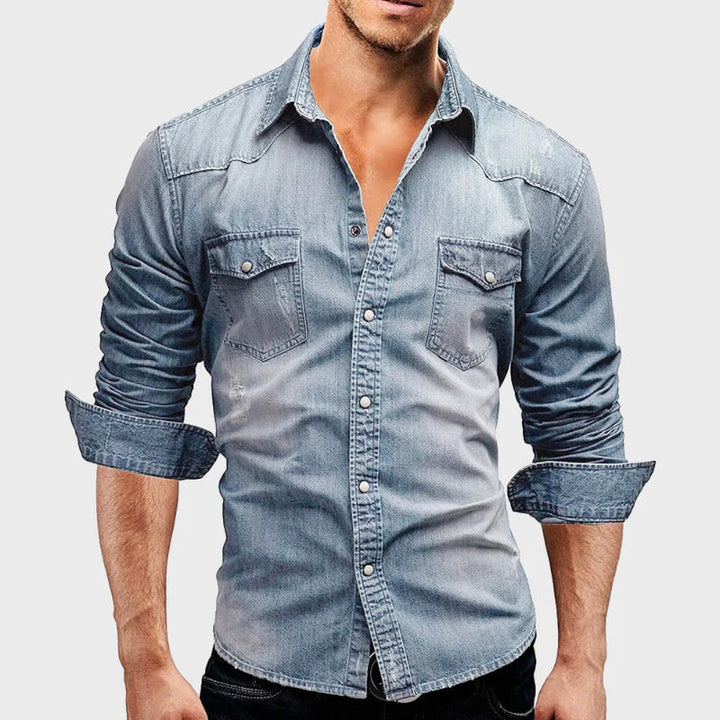 Nemanja - Elegant Denim Shirt With Pockets