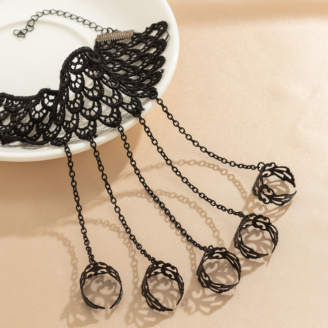 Solarflow - Lace Finger Wrist Chain Rings Bracelet