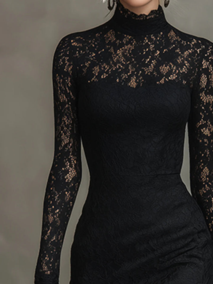 Yalissa - Long Sleeves Lace Maxi Dress