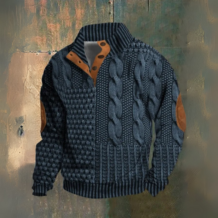 Gwydion - Cable Knit Patchwork Sweater