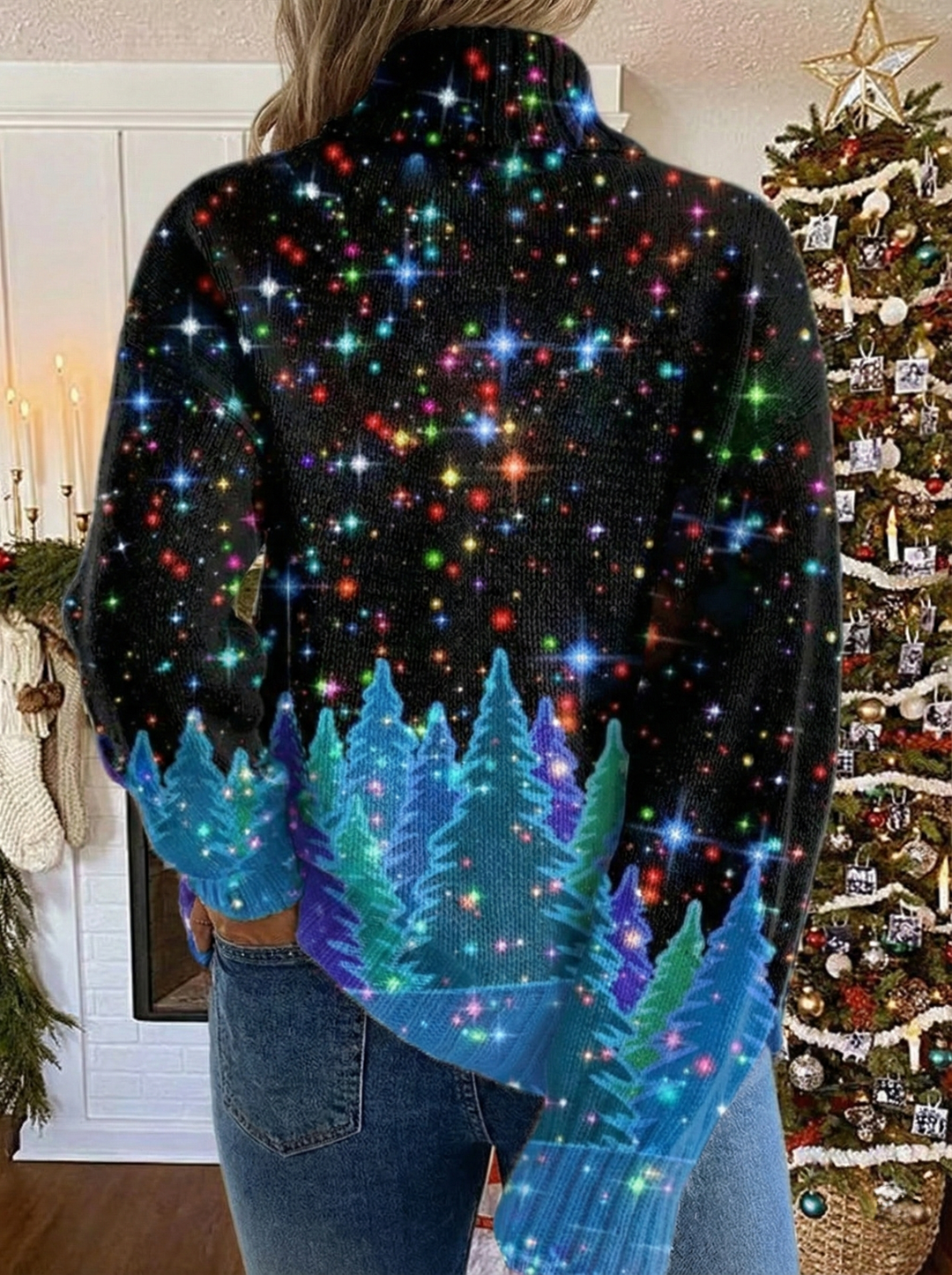 Helda - Christmas sweater with star print