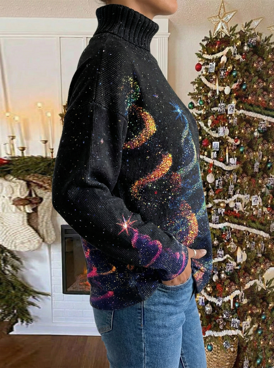 Helda - Christmas sweater with star print
