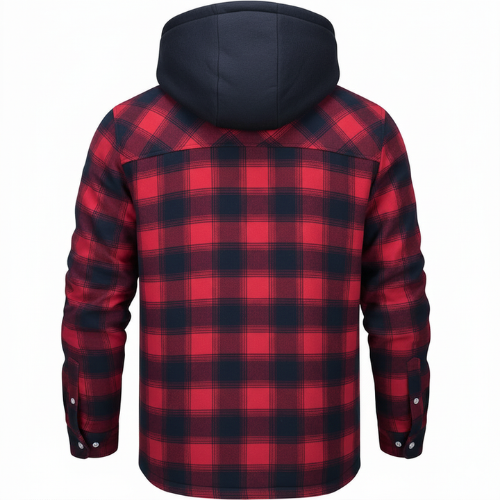Nadav - Elegant Long Sleeve Warm Hooded Jacket With Button