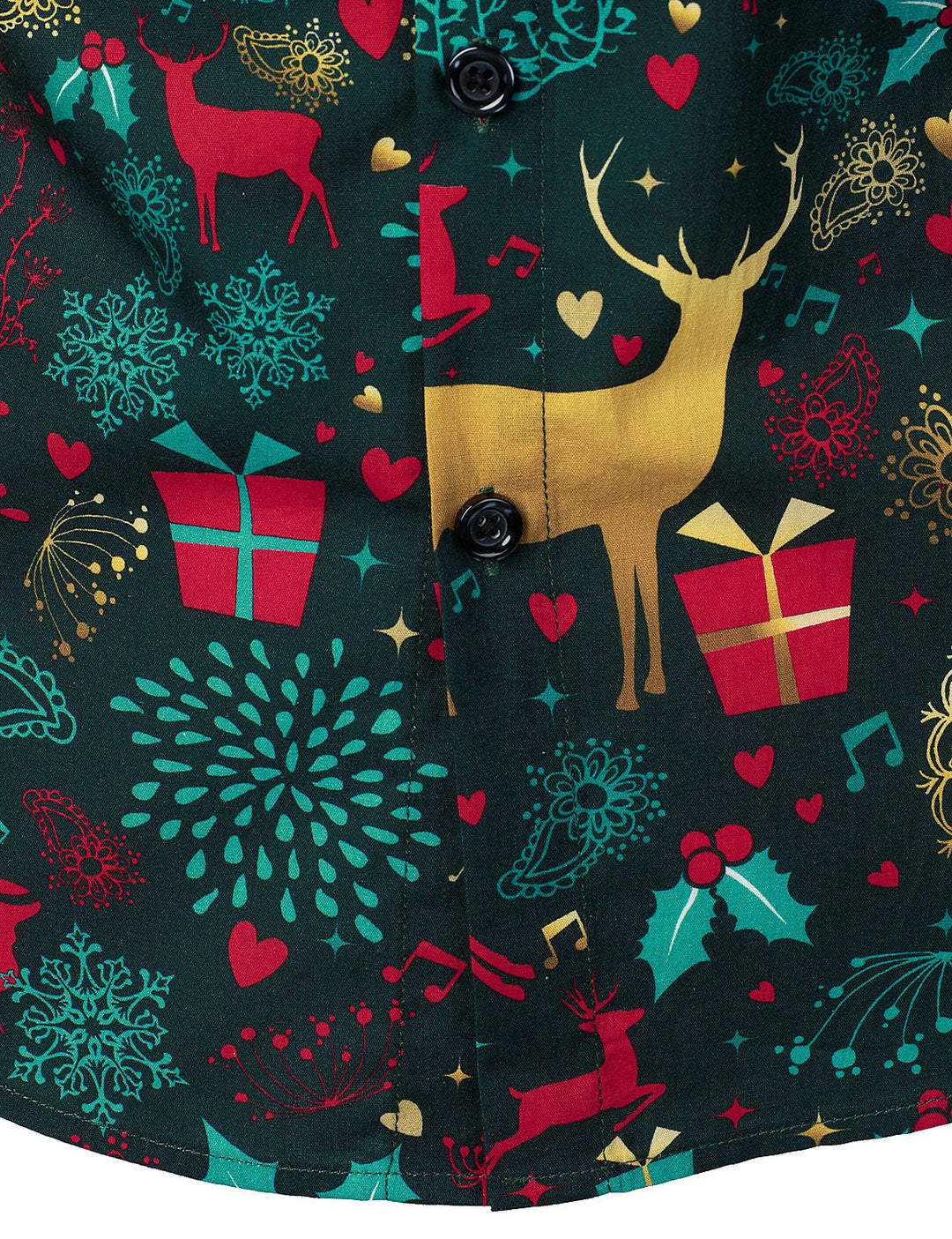 Victor - Men's Christmas Reindeer Holiday Cotton Long-Sleeved Shirt